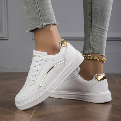 Women's Orthopedic Sneakers PU Leather White - VibreMode