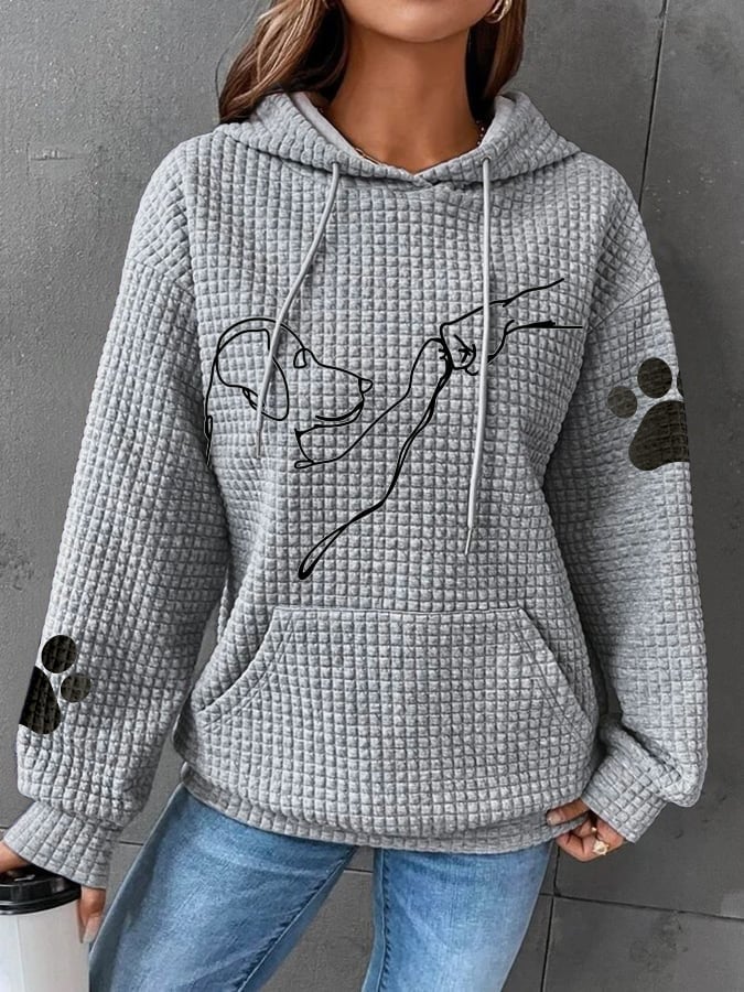 Women's Hoodie Cute Dog Print Soft