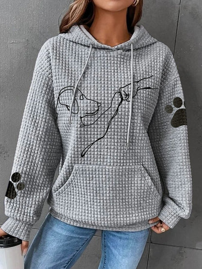 Women's Hoodie Cute Dog Print Soft