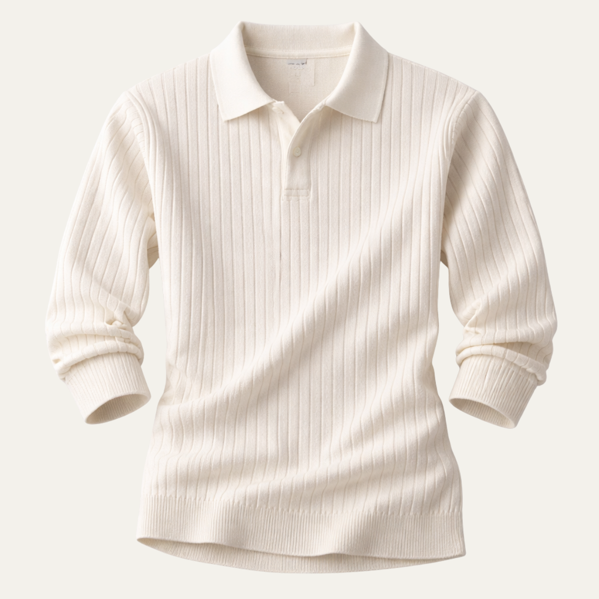Men's V Neck Jacquard Knit Polo Shirt - VibreMode