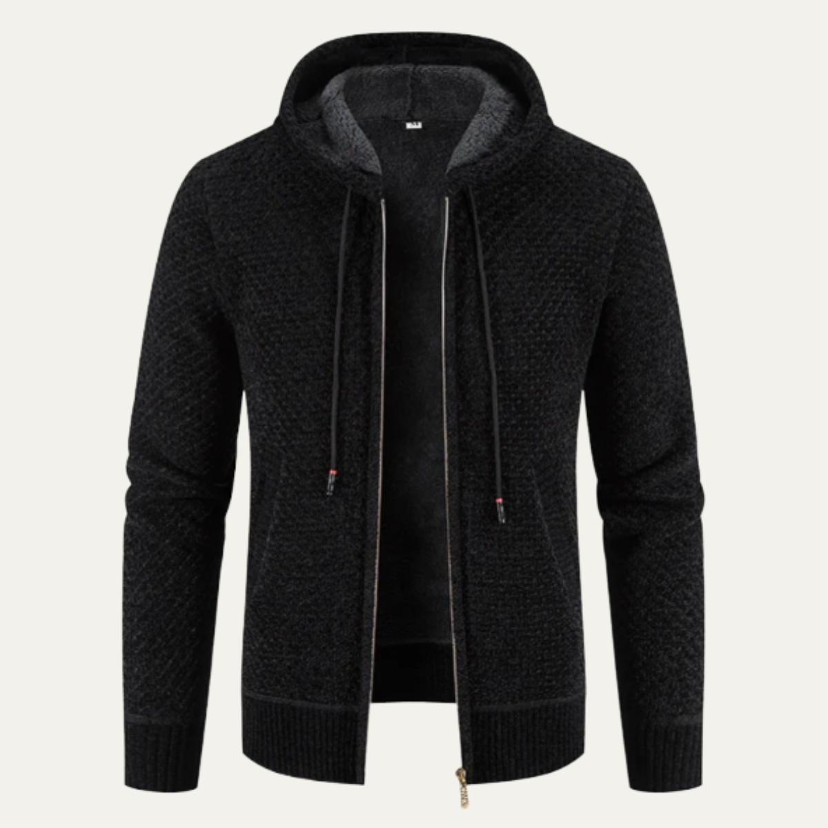 Men's Fleece Lined Zip Up Hoodie Jacket