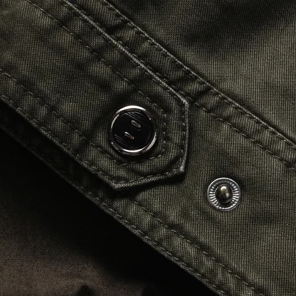 Men's Cotton Cargo Jacket With Pockets