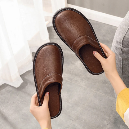 Men's Soft Leather Indoor Slippers