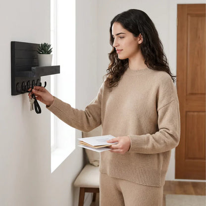 Wall Key Mail Holder With Shelf