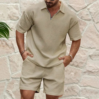Ashcroft Men's Polo Shirt Shorts Set Casual Summer