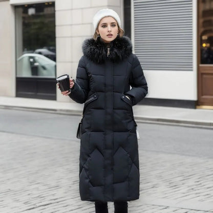 Women's Quilted Parka Coat with Hood