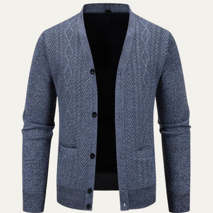 Men's Casual Knit Cardigan Button Up With Pockets