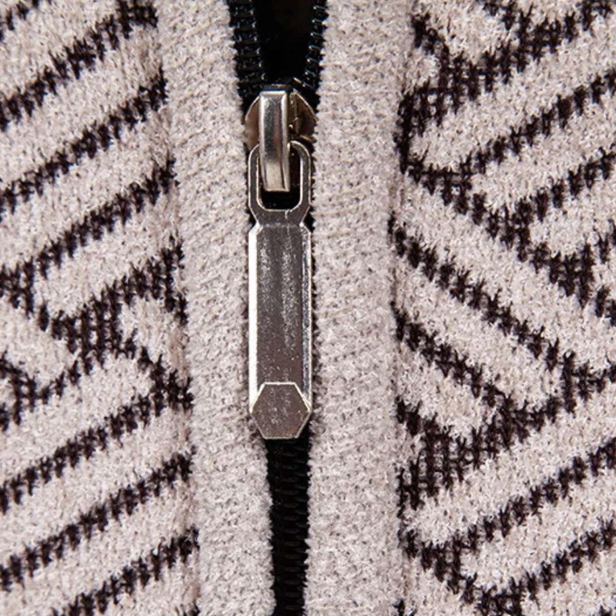 Men's Thick Knitted Full Zip Fleece Lined Jacket