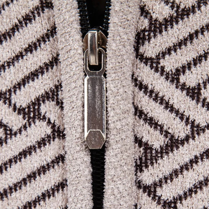 Men's Thick Knitted Full Zip Fleece Lined Jacket