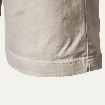 Men's Cotton Summer Shorts Flat Front Beige