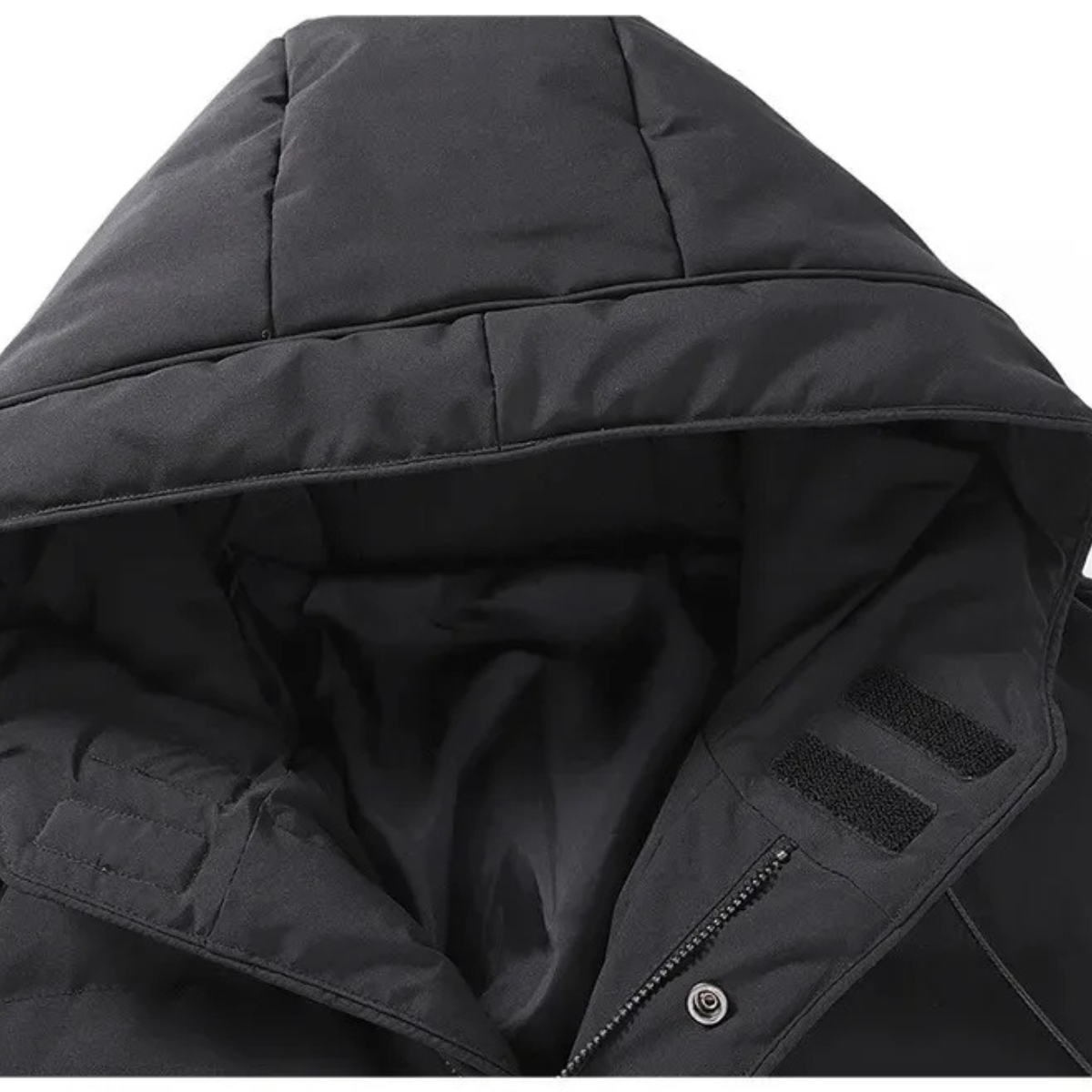 Men's Long Hooded Puffer Jacket Cotton Padding