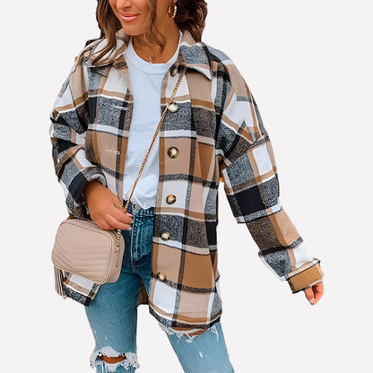 Women's Plaid Flannel Shirt Jacket