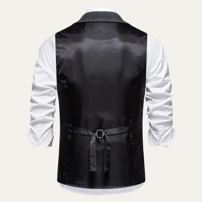Men's Tweed Waistcoat Chain Vest