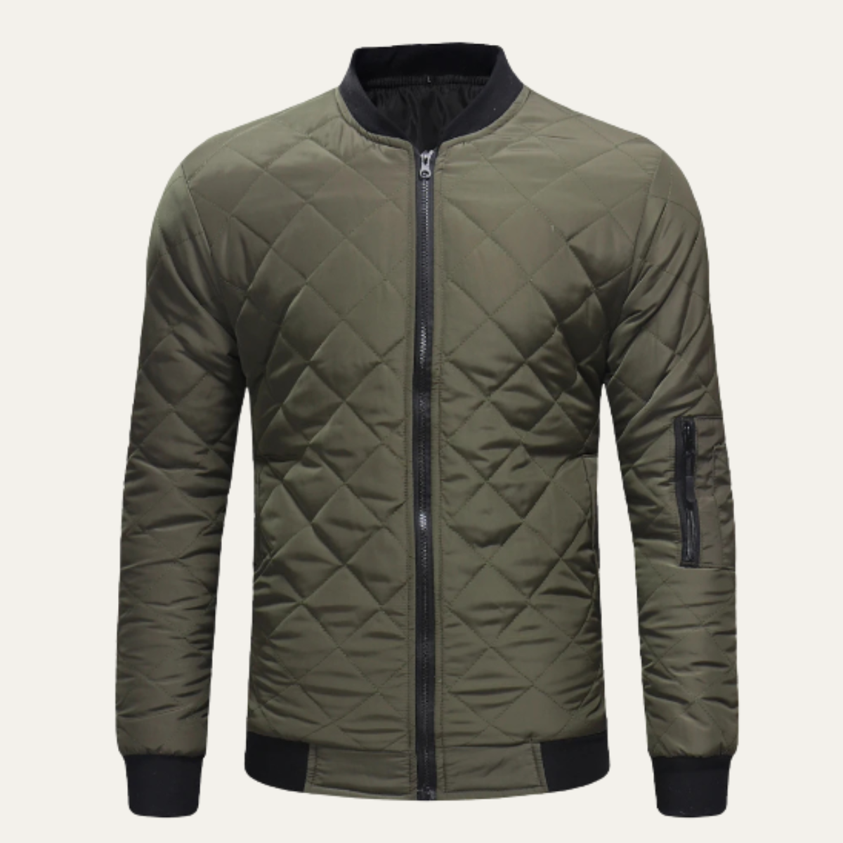 Men's Lightweight Quilted Bomber Jacket Zip Up - VibreMode
