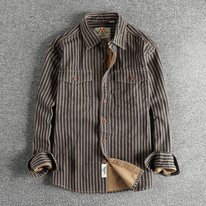 Men's Striped Button Up Shirt Casual Retro Style