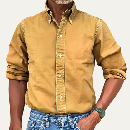 Vercelli Men's Button Down Shirt Solid Color Cotton