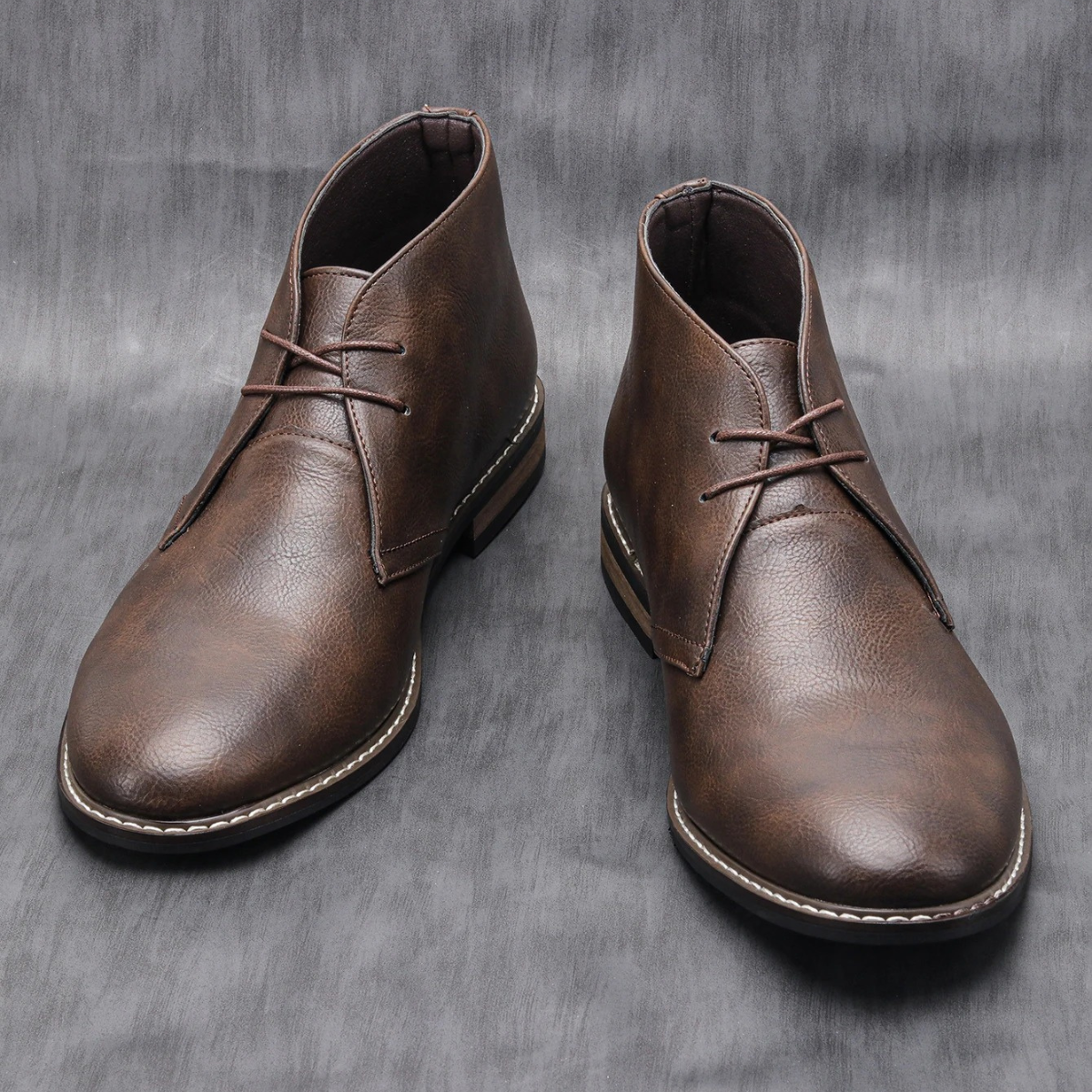 Men's Vintage Ankle Boots Brown Leather