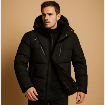 Huntington Men's Puffer Parka Jacket Detachable Hood