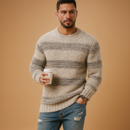 Men's Knitted Fair Isle Sweater Nordic Winter Pattern