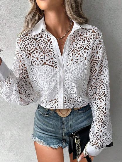 Delicate Mesh Women's Long Top