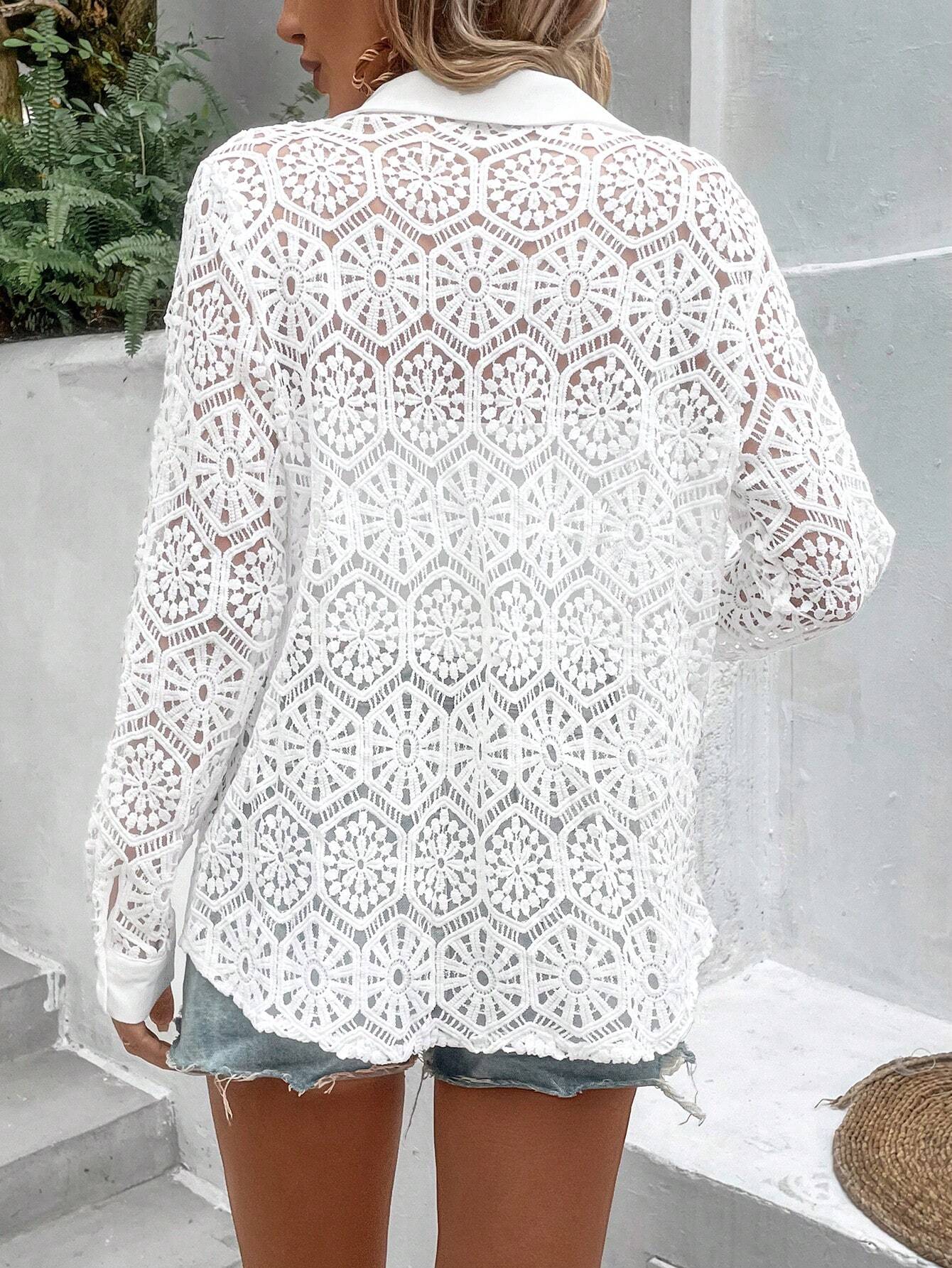Delicate Mesh Women's Long Top