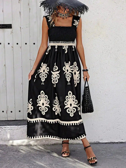 Summer Floral Off Shoulder Sundress Beach Wear