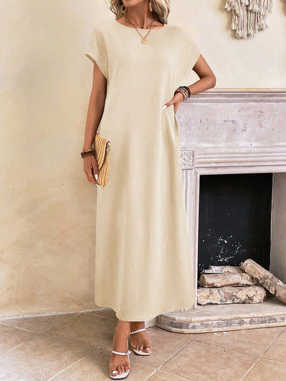 Relaxed Fit Bell Sleeve Tunic Dress