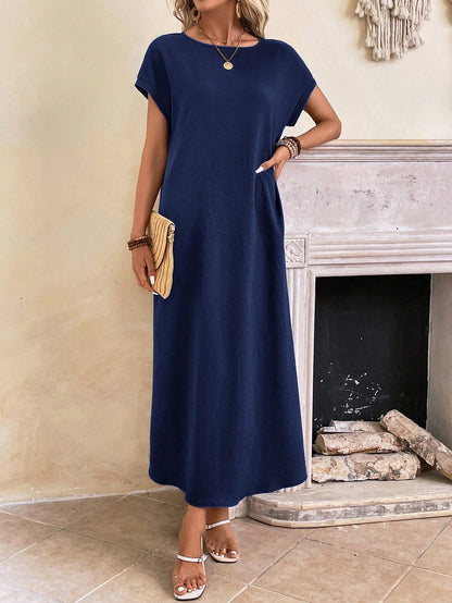 Relaxed Fit Bell Sleeve Tunic Dress