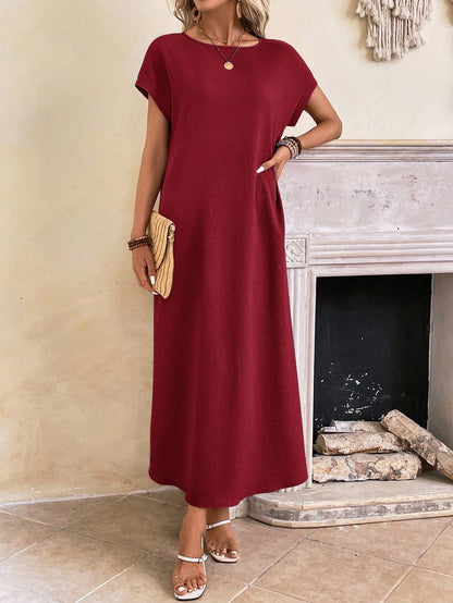 Relaxed Fit Bell Sleeve Tunic Dress