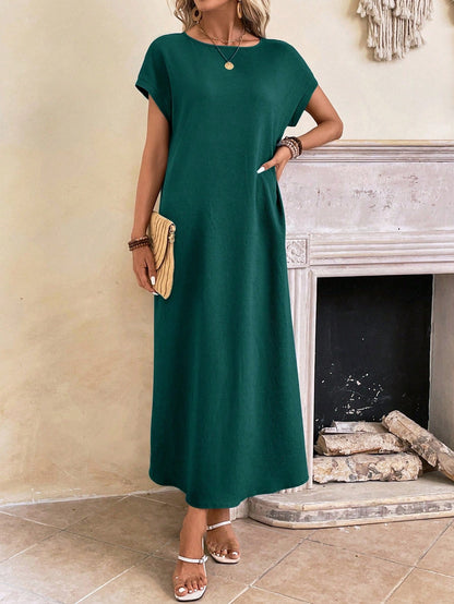 Relaxed Fit Bell Sleeve Tunic Dress