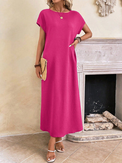 Relaxed Fit Bell Sleeve Tunic Dress