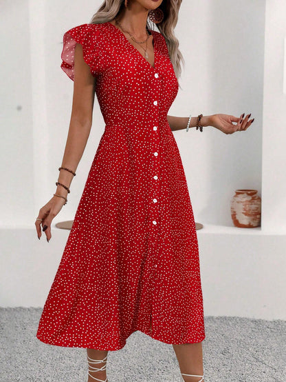 Elegant Deep V Neck Maxi Dress