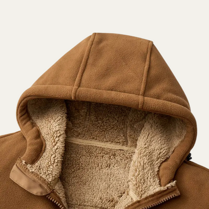 Men's Fleece Lined Hooded Jacket Warm