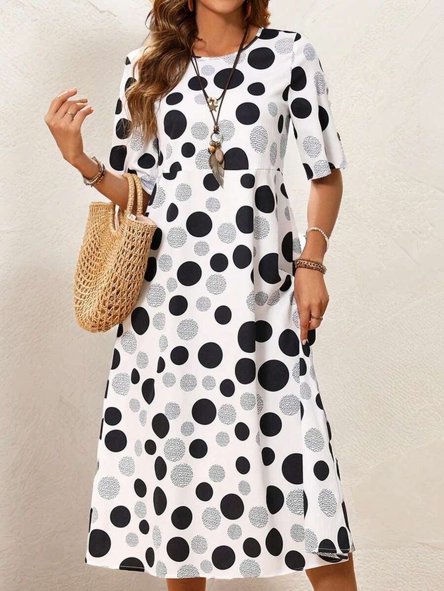 Spotted Floral Women's Dress - VibreMode