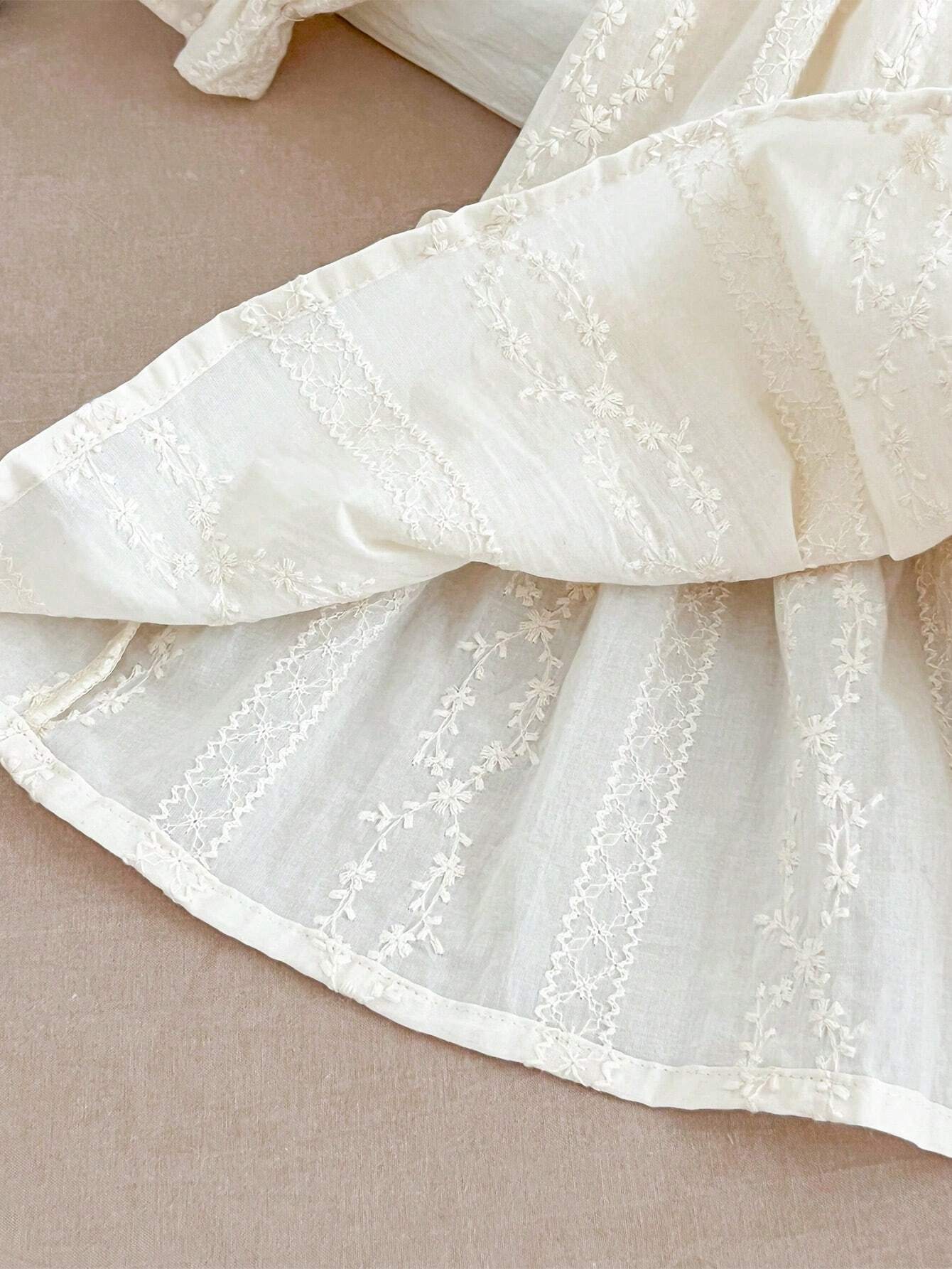 Girls Vintage Dress Lace Collar Long Sleeves