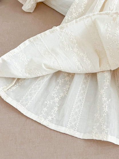 Girls Vintage Dress Lace Collar Long Sleeves