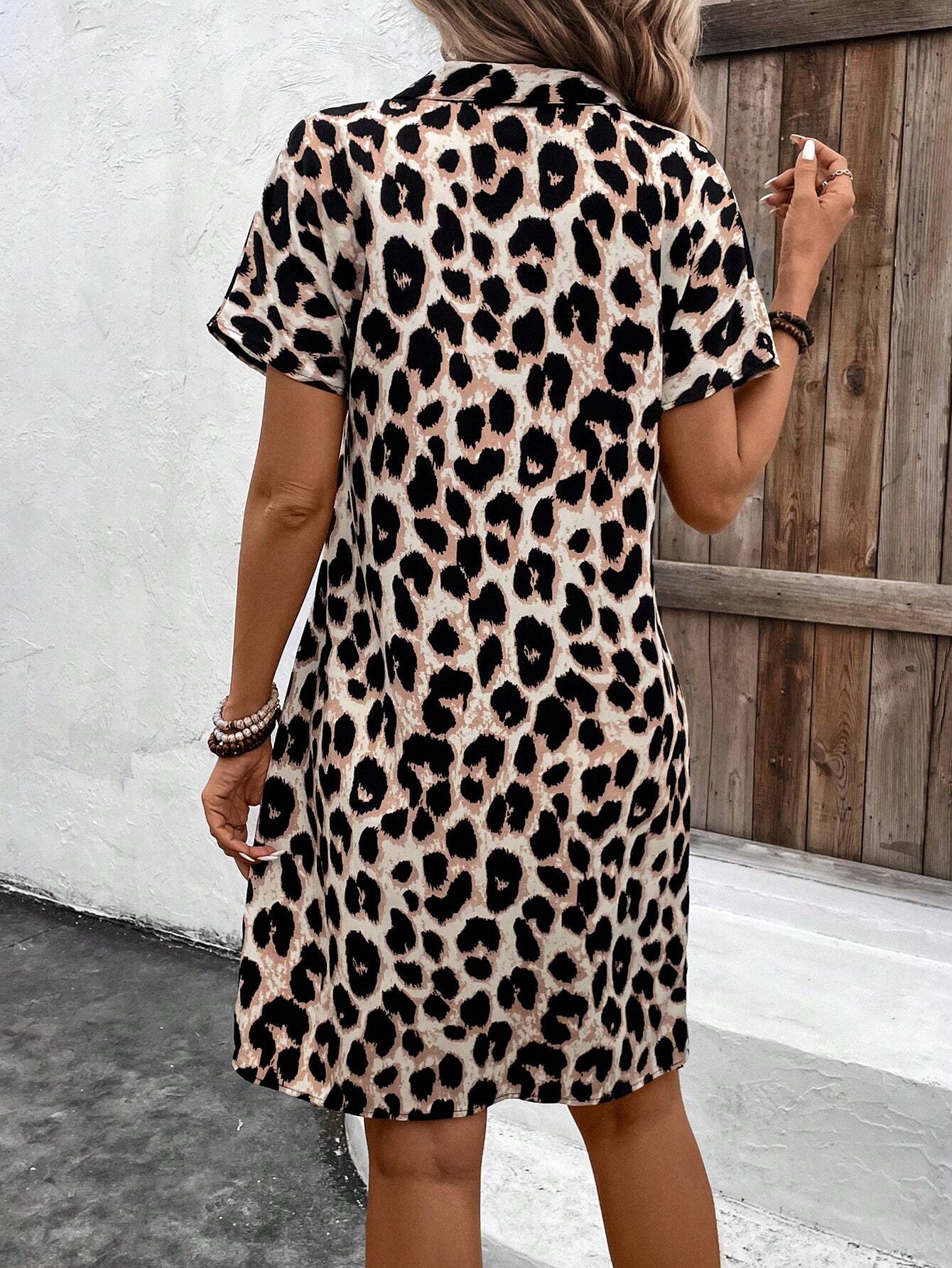 Animal Print Relaxed Fit Swing Dress