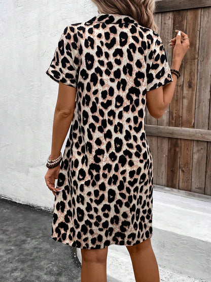 Animal Print Relaxed Fit Swing Dress