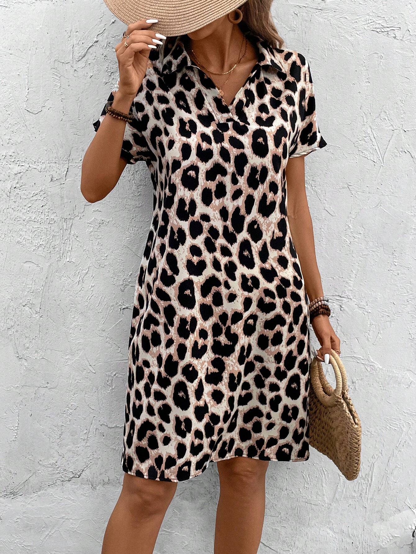 Animal Print Relaxed Fit Swing Dress
