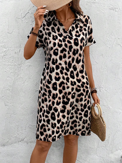 Animal Print Relaxed Fit Swing Dress