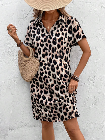 Animal Print Relaxed Fit Swing Dress