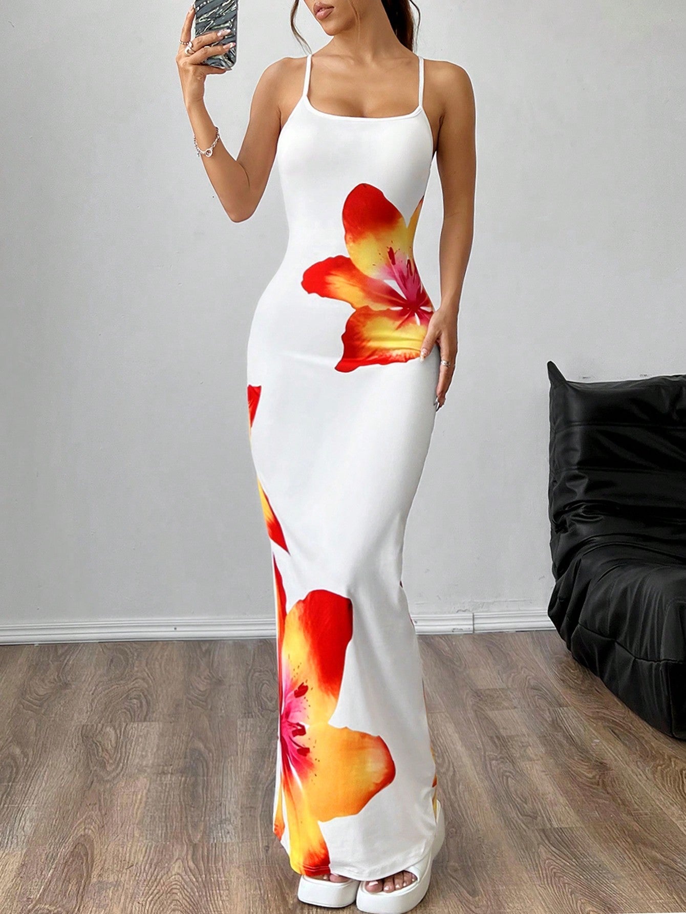 Beautiful Flower Pattern Dress