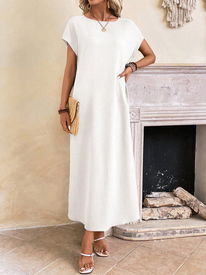 Relaxed Fit Bell Sleeve Tunic Dress