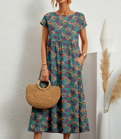 Casual Floral Knee Length Dress