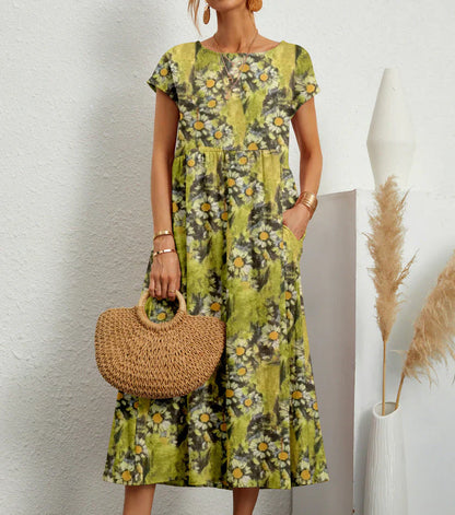 Casual Floral Knee Length Dress