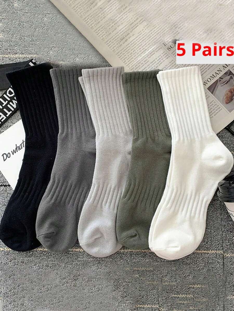 Women's Crew Socks Ribbed Ruffled Edge