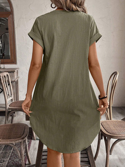 Easy Wear V Neck Summer Mini Dress