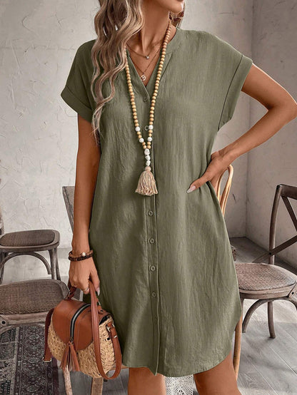 Easy Wear V Neck Summer Mini Dress