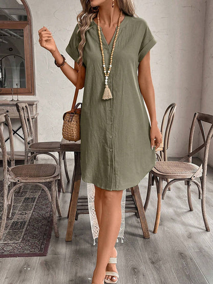 Easy Wear V Neck Summer Mini Dress