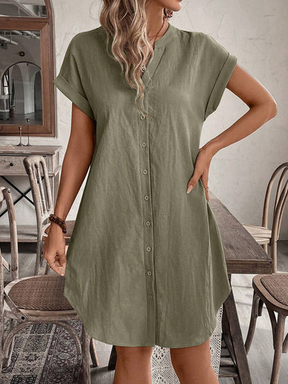 Easy Wear V Neck Summer Mini Dress